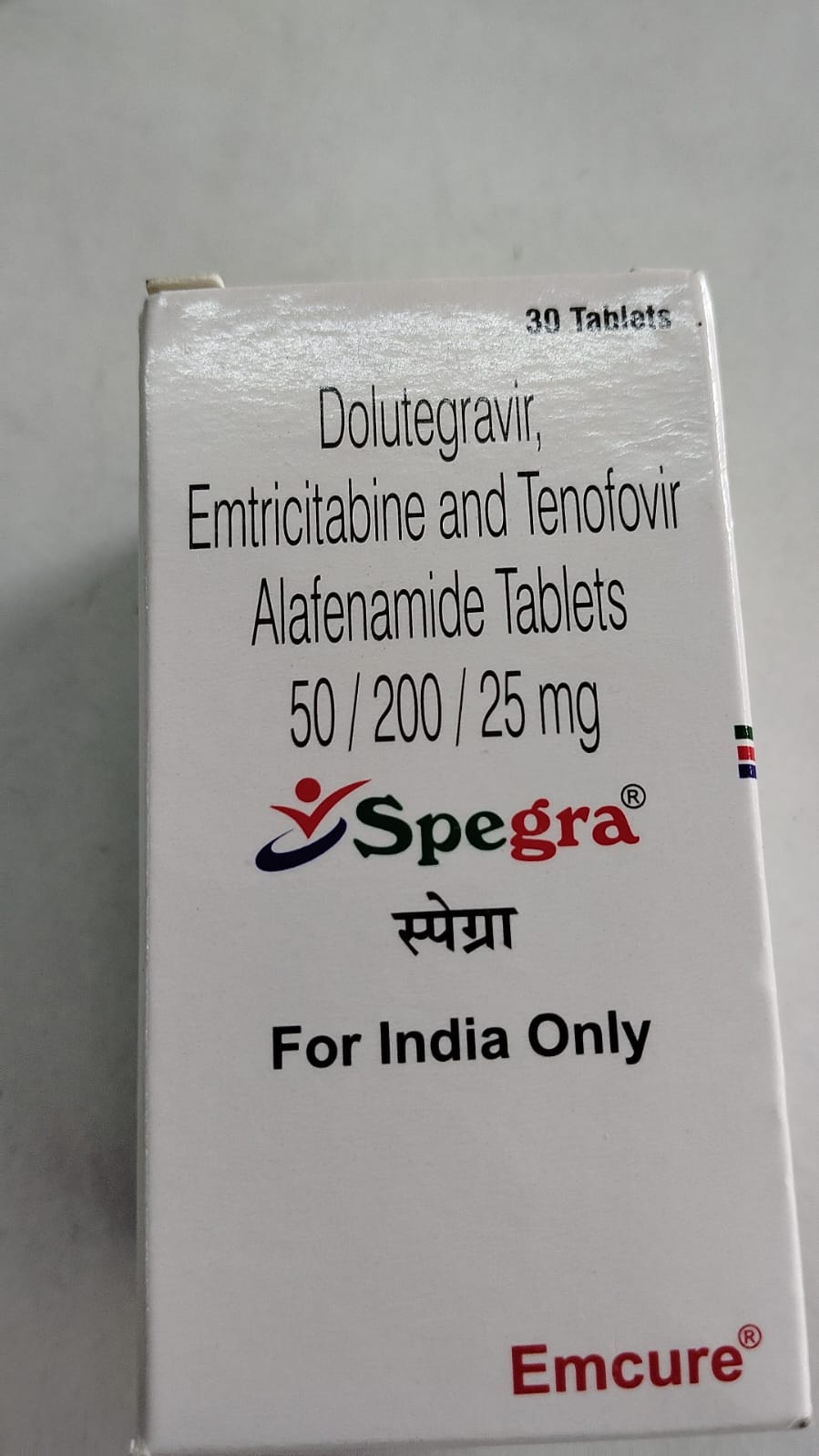 Spegra — Dolutegravir + Emtricitabine + Tenofovir Alafenamide 50/200/25mg Tablets