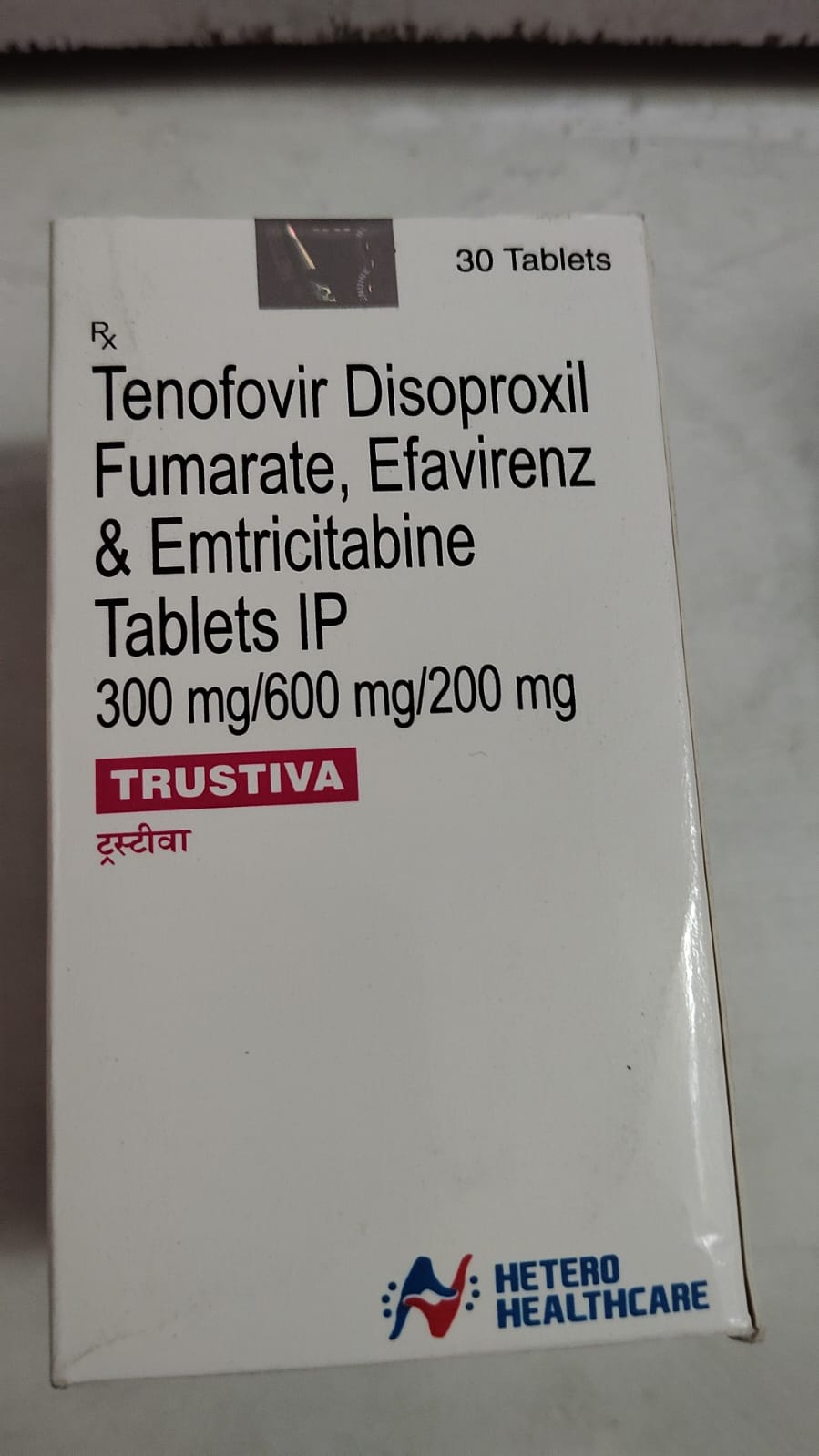 Trustiva — Tenofovir Disoproxil Fumarate 300mg + Efavirenz 600mg + Emtricitabine 200mg Tablets